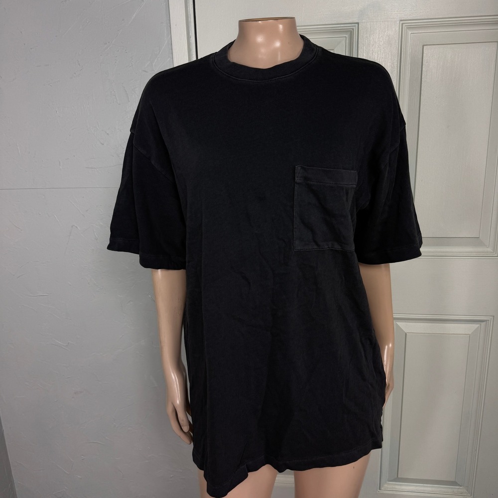 NEW Madewell T-shirt XS Top Shirt Gray Cotton Crew Pocket Tee NN250 Oversized L2